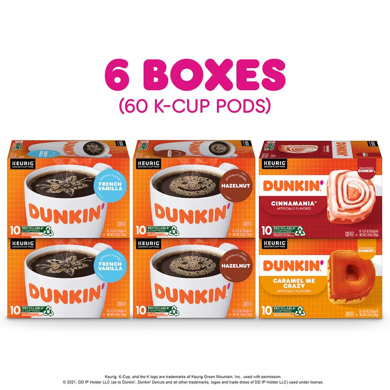 Dunkin' Mixed Flavor Coffee Variety Pack, 60 Keurig K-Cup Pods - Image 2